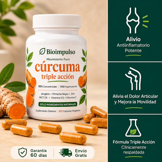 Cápsulas Premium de Triple Acción Antinflamatoria | BioImpulso